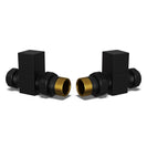 Square - Black Radiator Valves Straight 8mm