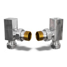 Square Chrome Radiator Valve Angled Polished 10mm
