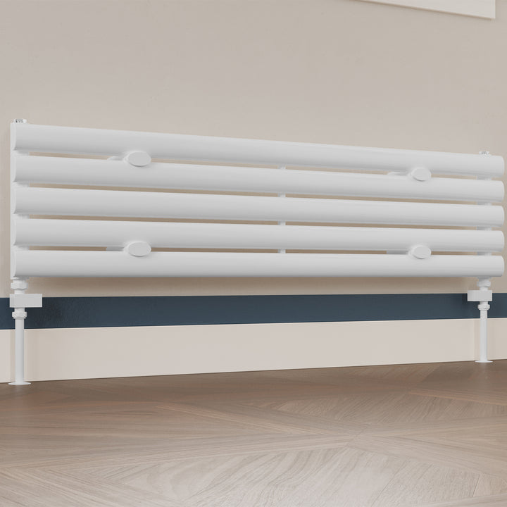 Square - White Radiator Valves Straight 15mm