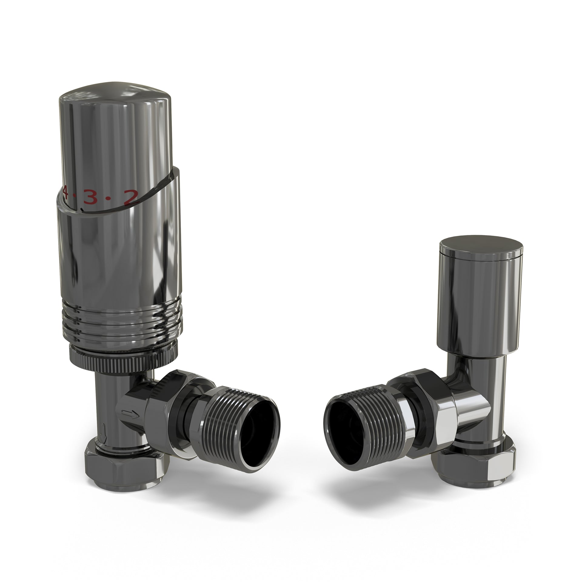 Talus Bold - Black Nickel Thermostatic Radiator Valve & Lockshield Angled 10mm