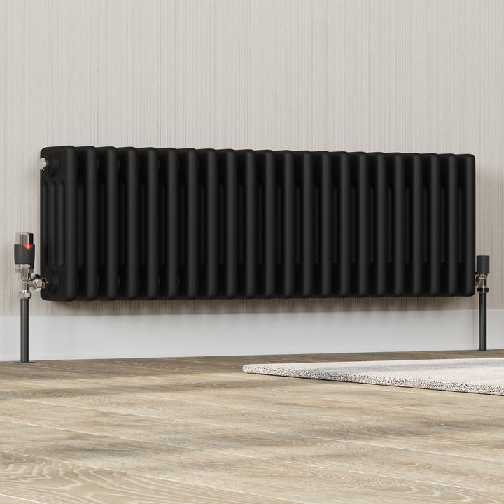 Talus Flair - Black Thermostatic Radiator Valve & Lockshield Angled 10mm