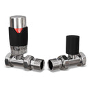 Talus Flair - Black Thermostatic Radiator Valve & Lockshield Straight 10mm