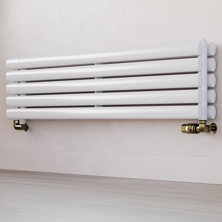 Talus Bold - Antique Brass Thermostatic Radiator Valve & Lockshield Corner 8mm