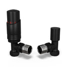 Talus Bold - Black Thermostatic Radiator Valve & Lockshield Angled 8mm