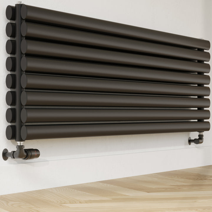 Talus Bold - Black Thermostatic Radiator Valve & Installation Kit Corner 15mm
