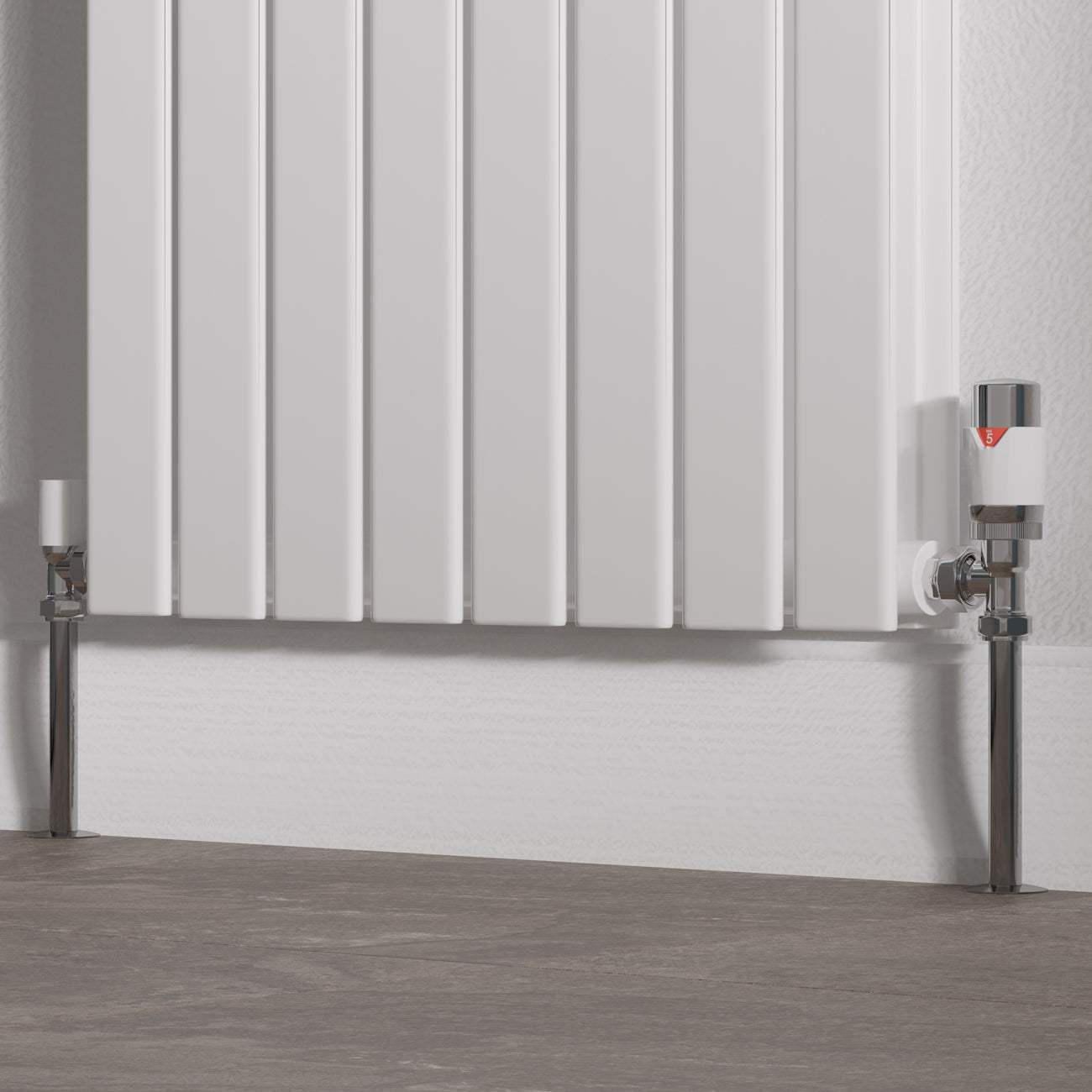 White Thermostatic Radiator Valve Angled - Talus Flair | UK Radiators