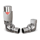 Talus Flair - White Thermostatic Radiator Valve & Lockshield Corner 10mm