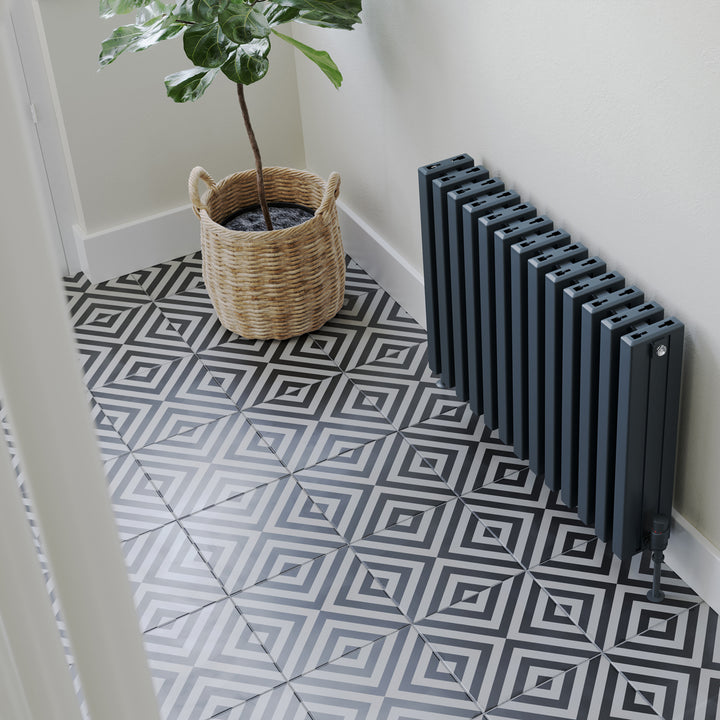 Temple - Anthracite Square Tube Column Radiator H600mm x W886mm
