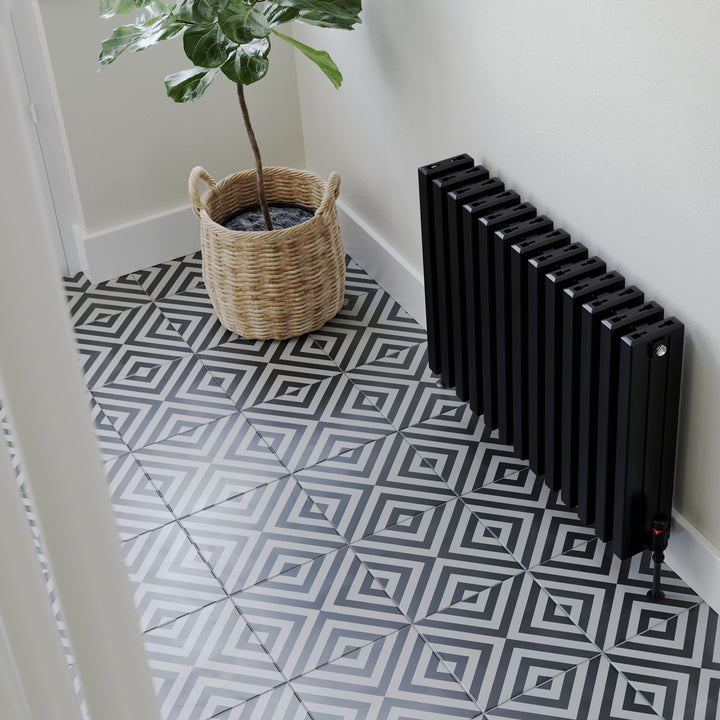 Temple - Black Square Tube Column Radiator H600mm x W886mm