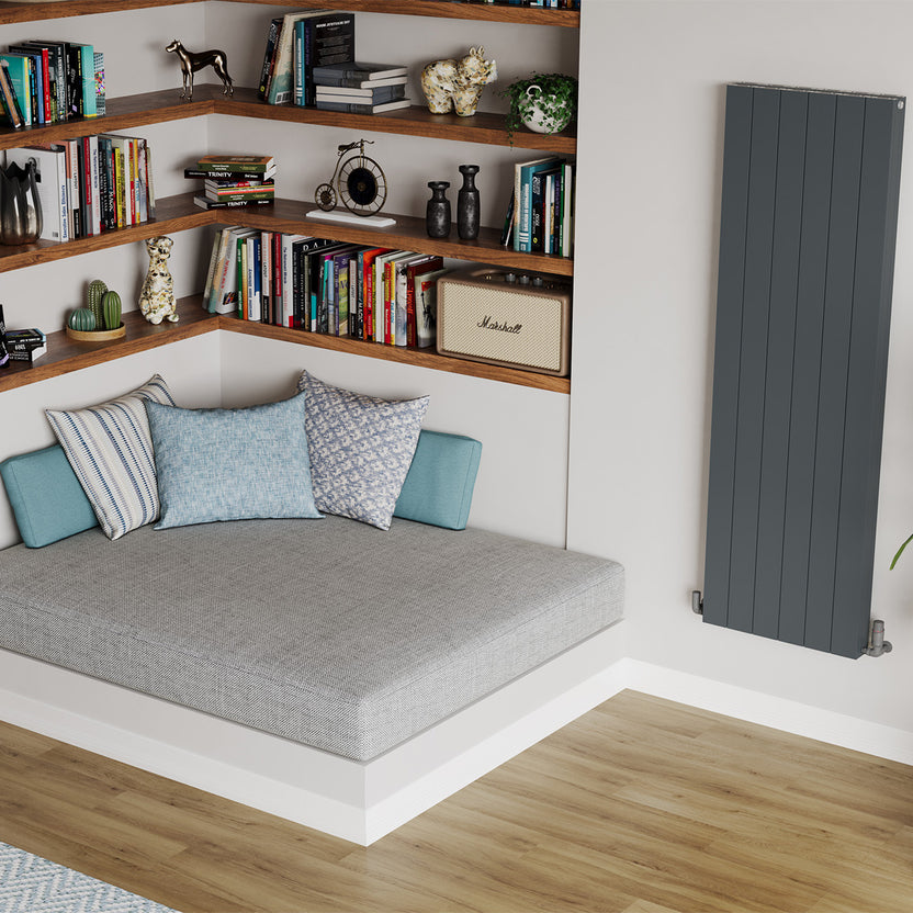 Smooth Panel Radiator Anthracite Vertical Radiator H1800mm x W560mm Smooth - Thetford | UK ...