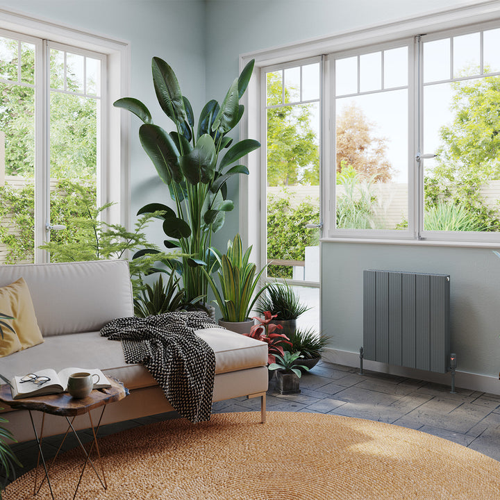 Thetford - Anthracite Horizontal Radiator Double Panel H600mm x W560mm Grooved