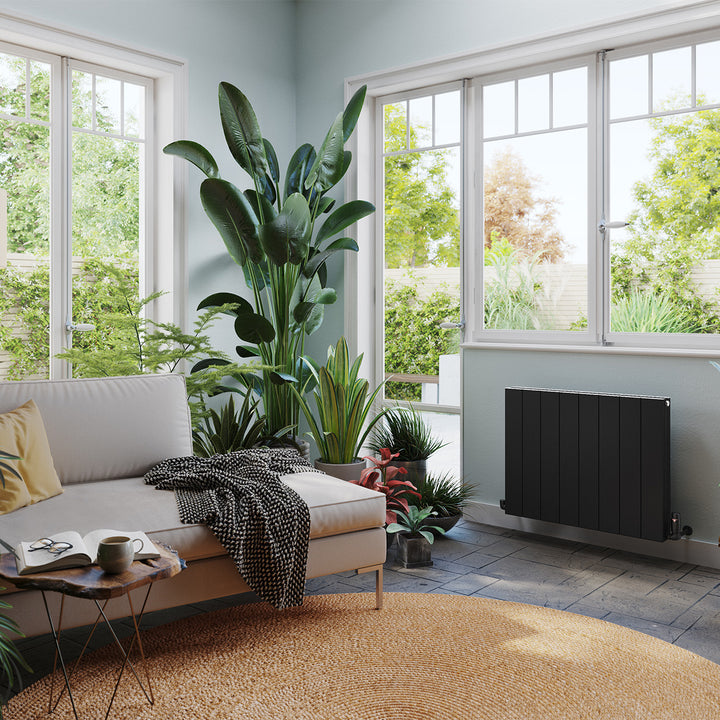 Thetford - Black Horizontal Radiator Double Panel H600mm x W748mm Grooved