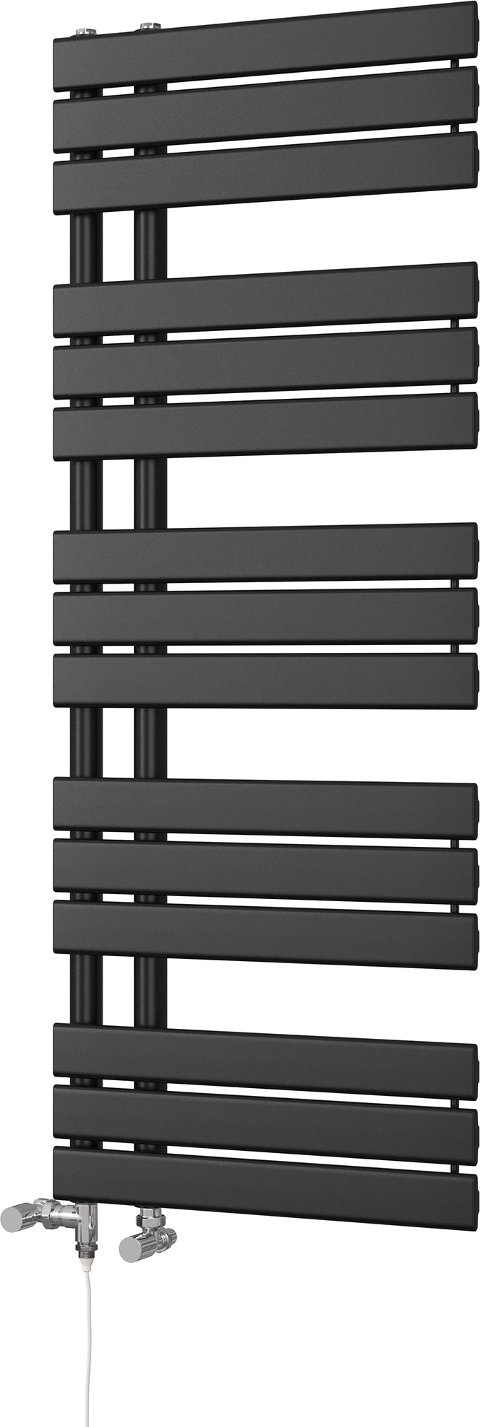 Tristan - Black Dual Fuel Towel Rail H1292mm x W500mm Standard