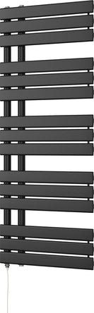 Tristan - Black Electric Towel Rail H1292mm x W500mm 500w Standard