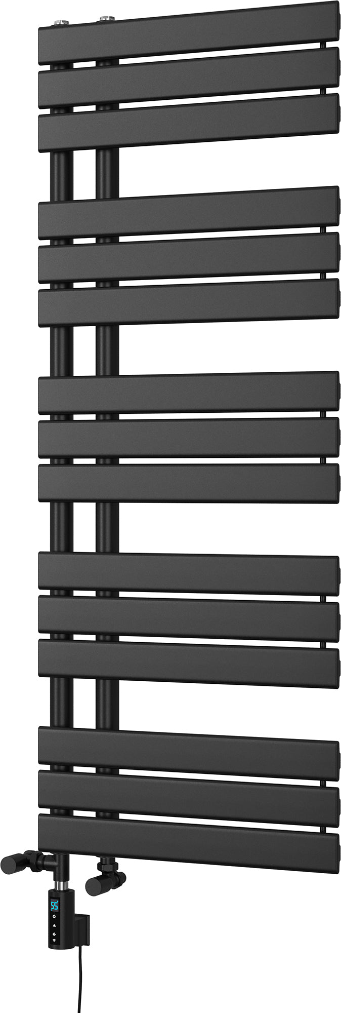 Tristan - Black Dual Fuel Towel Rail H1292mm x W500mm Thermostatic WIFI