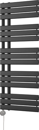 Tristan - Black Electric Towel Rail H1292mm x W500mm 600w Thermostatic