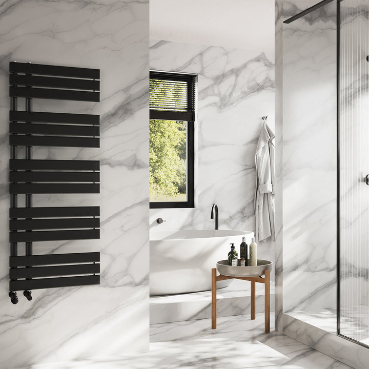 Tristan - Black Towel Radiator - H1292mm x W500mm