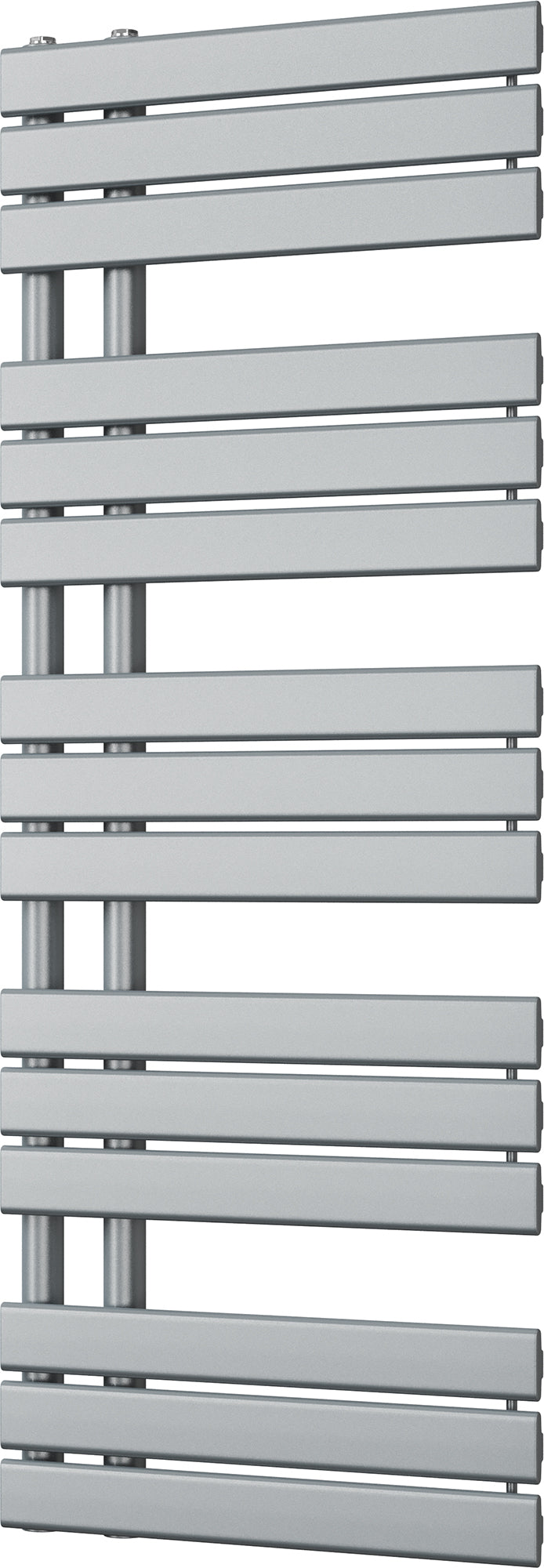 Silver Towel Radiator - H1292mm x W500mm - Tristan | UK Radiators