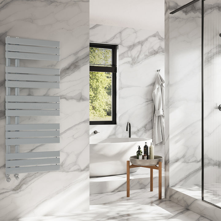 Tristan - Silver Towel Radiator - H1292mm x W500mm