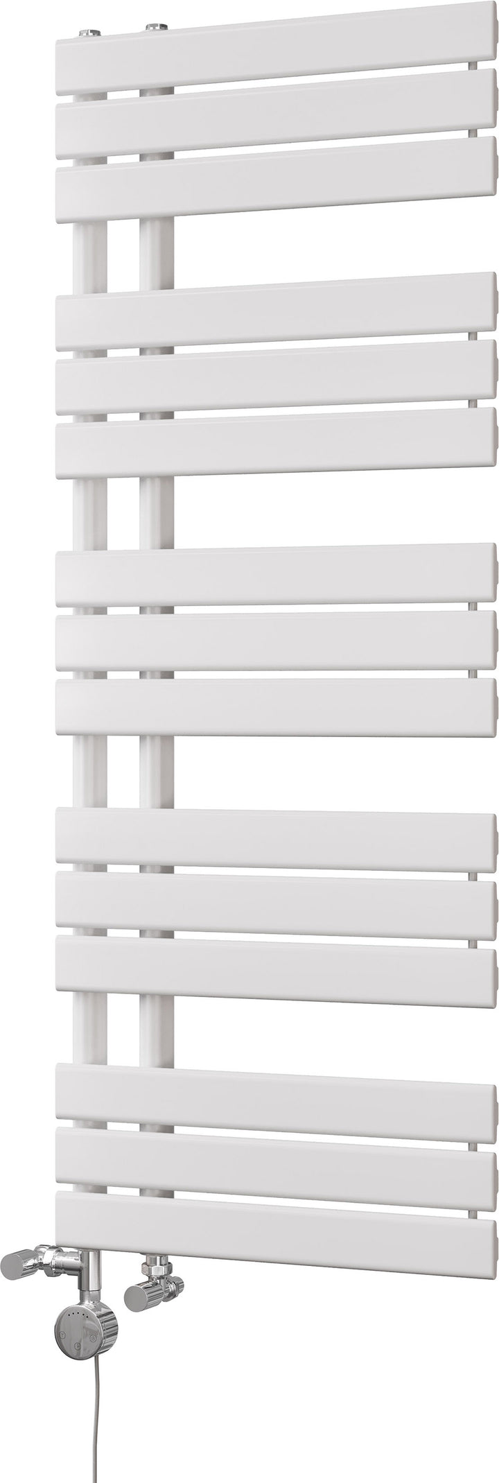 Tristan - White Dual Fuel Towel Rail H1292mm x W500mm Thermostatic