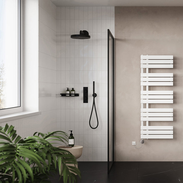 Tristan - White Electric Towel Rail H1292mm x W500mm 600w Thermostatic