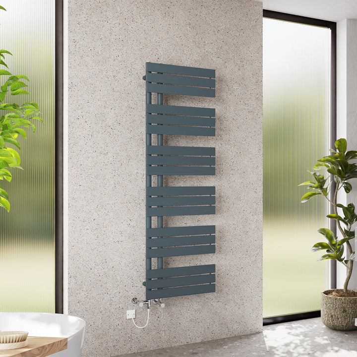 Tristan - Anthracite Dual Fuel Towel Rail H1564mm x W500mm Standard