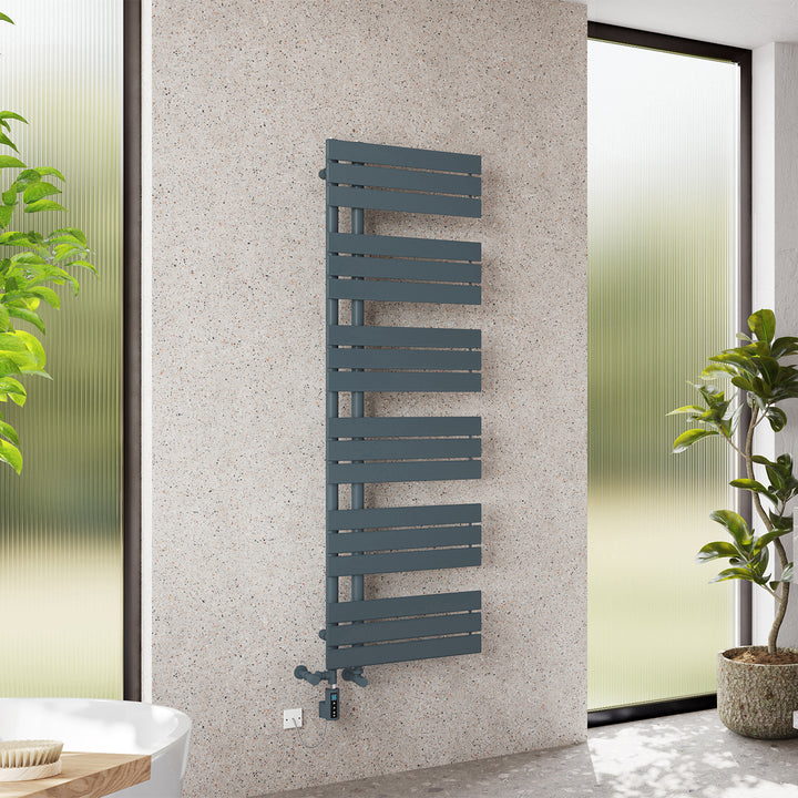 Tristan - Anthracite Dual Fuel Towel Rail H1564mm x W500mm Thermostatic WIFI