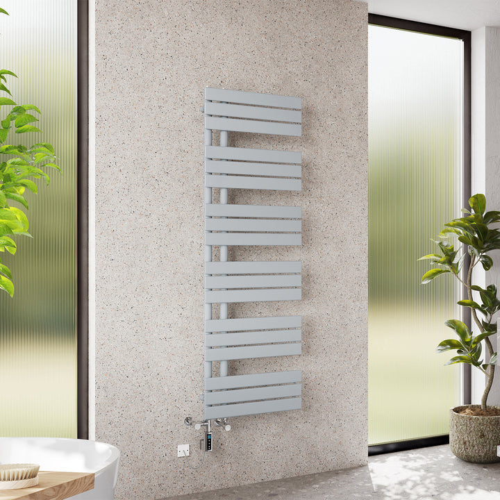 Tristan - Silver Dual Fuel Towel Rail H1564mm x W500mm Thermostatic WIFI