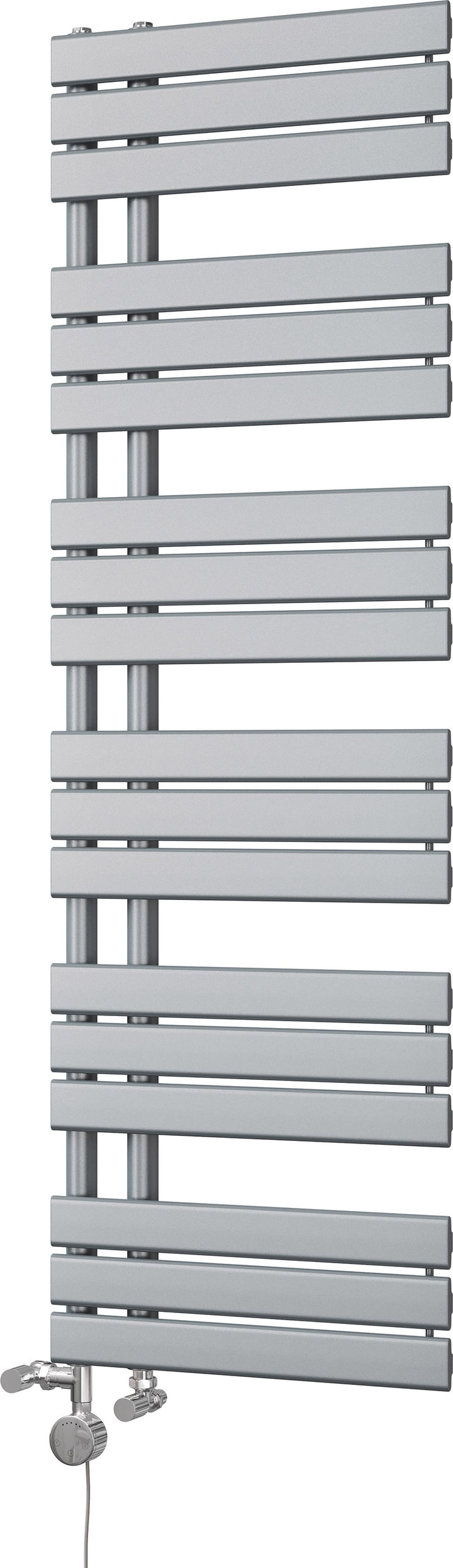 Tristan - Silver Dual Fuel Towel Rail H1564mm x W500mm Thermostatic