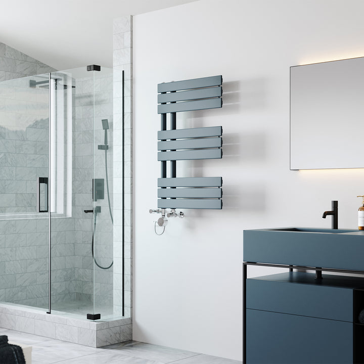 Tristan - Anthracite Dual Fuel Towel Rail H816mm x W500mm Thermostatic
