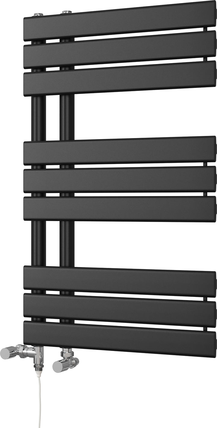 Tristan - Black Dual Fuel Towel Rail H816mm x W500mm Standard