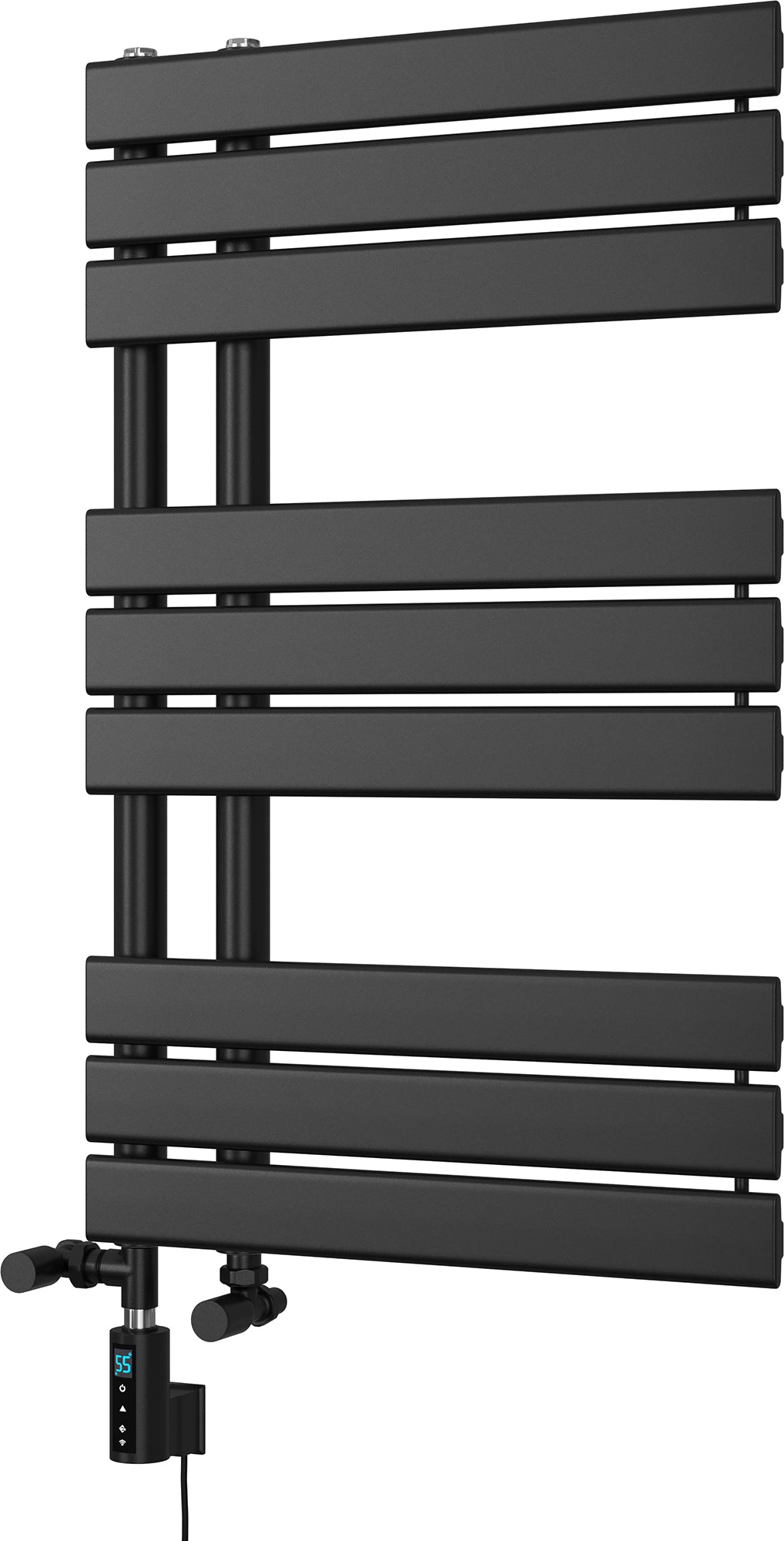 Tristan - Black Dual Fuel Towel Rail H816mm x W500mm Thermostatic WIFI