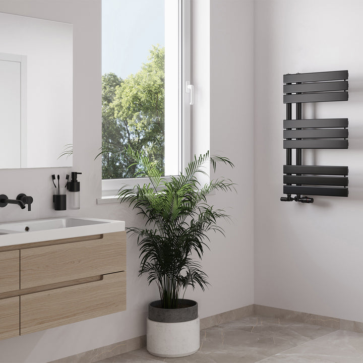 Tristan - Black Towel Radiator - H816mm x W500mm