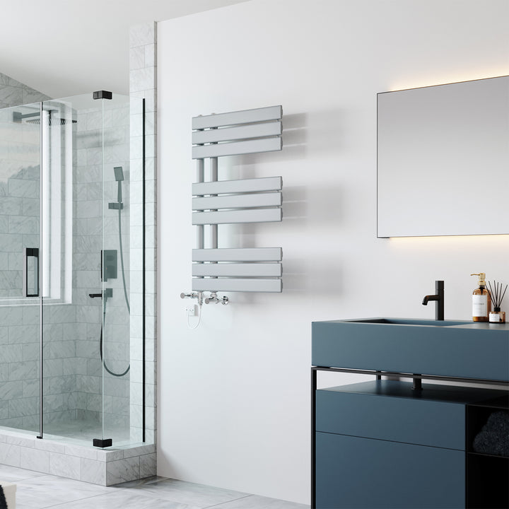Tristan - Silver Dual Fuel Towel Rail H816mm x W500mm Standard