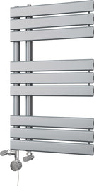 Tristan - Silver Dual Fuel Towel Rail H816mm x W500mm Thermostatic