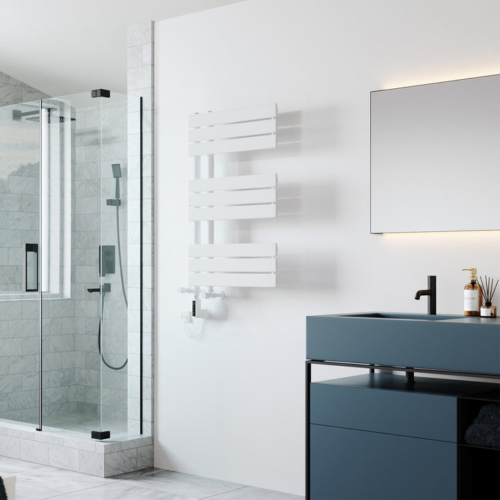 Tristan - White Dual Fuel Towel Rail H816mm x W500mm Thermostatic WIFI