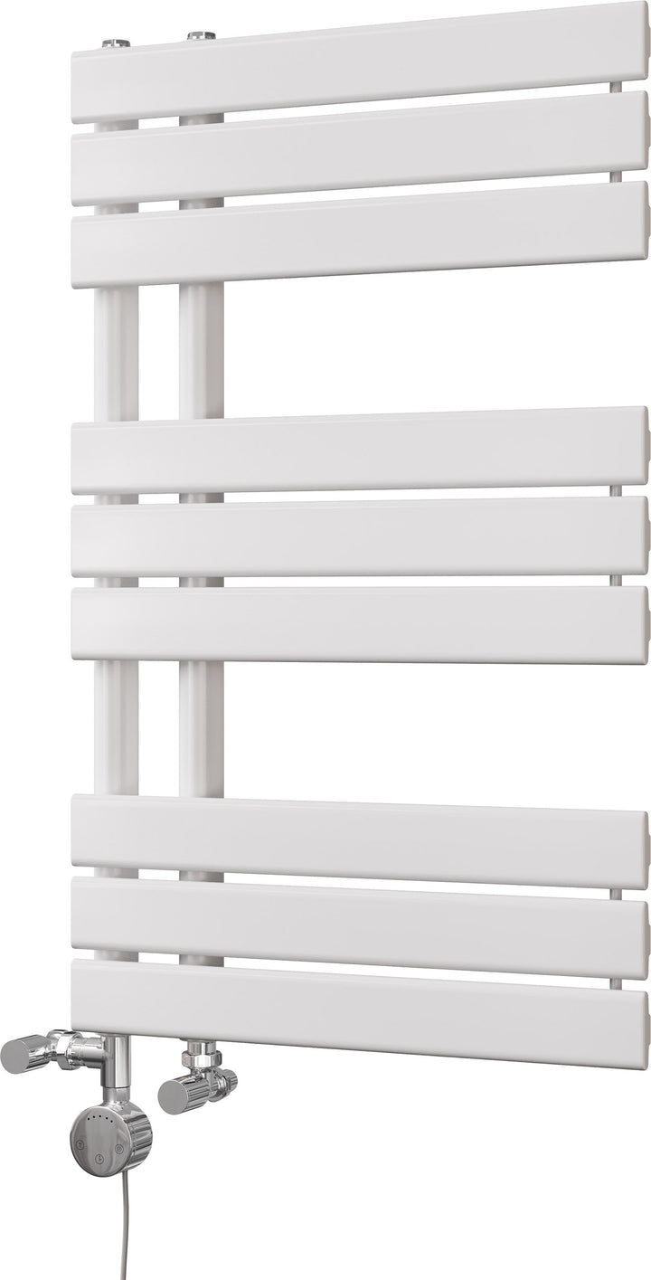 Tristan - White Dual Fuel Towel Rail H816mm x W500mm Thermostatic