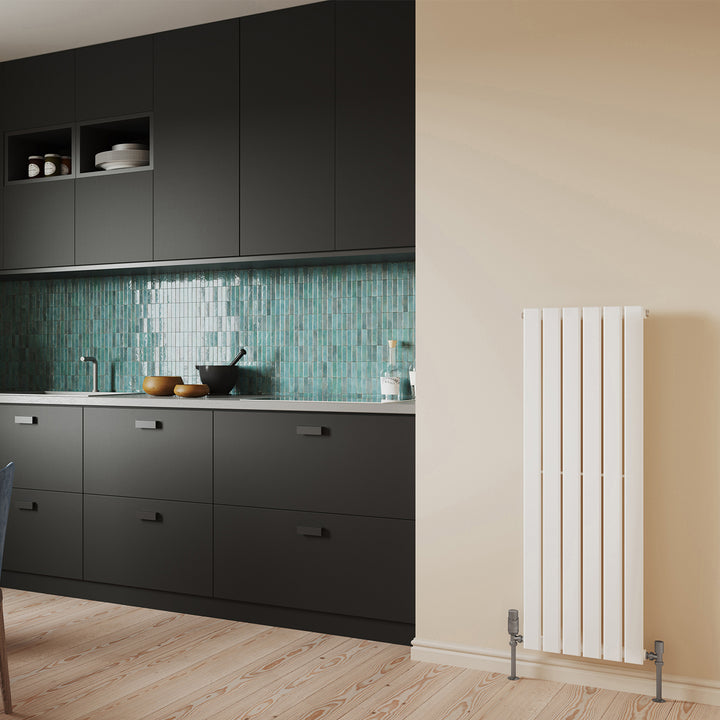 Typhoon - White Vertical Radiator H1200mm x W408mm Single Panel