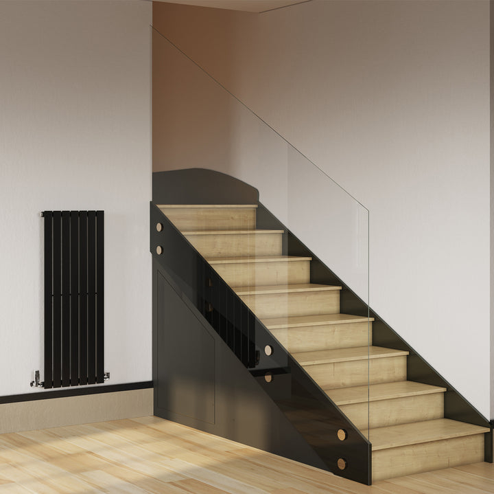 Typhoon - Black Designer Radiator H1200mm x W476mm Single Panel - Feet Included