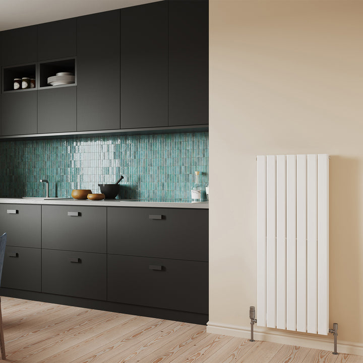 Typhoon - White Designer Radiator H1200mm x W476mm Single Panel - Feet Included