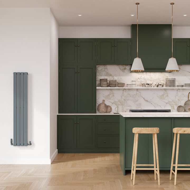 Typhoon - Anthracite Designer Radiator H1400mm x W272mm Single Panel - Feet Included