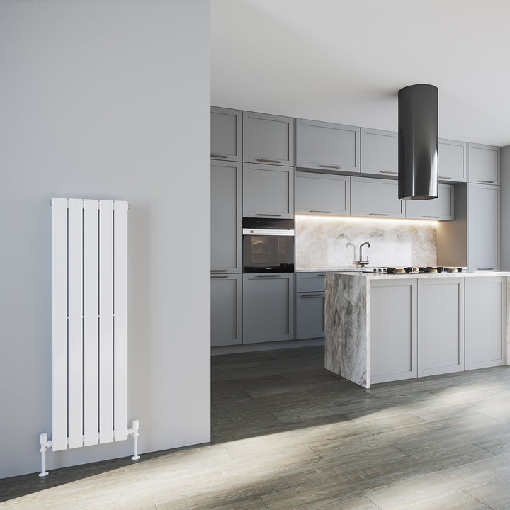 Typhoon - White Designer Radiator H1400mm x W340mm Double Panel - Feet Included