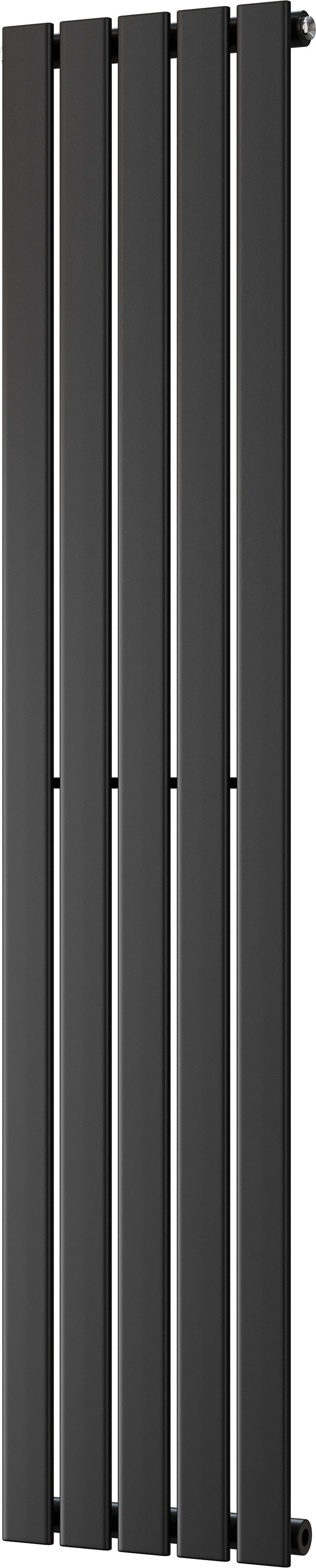 Typhoon - Black Vertical Radiator H1600mm x W340mm Single Panel