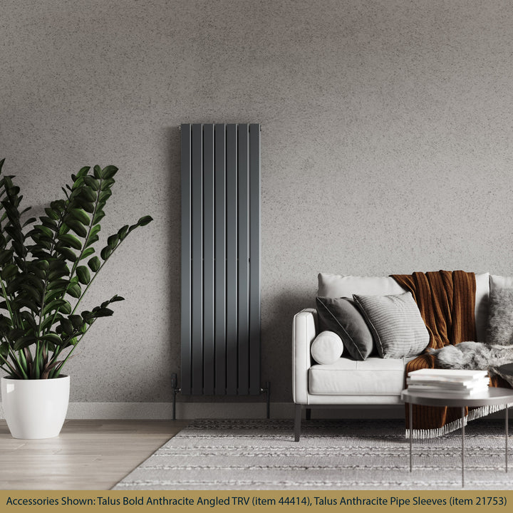 Typhoon - Anthracite Designer Radiator H1600mm x W476mm Double Panel - Feet Included