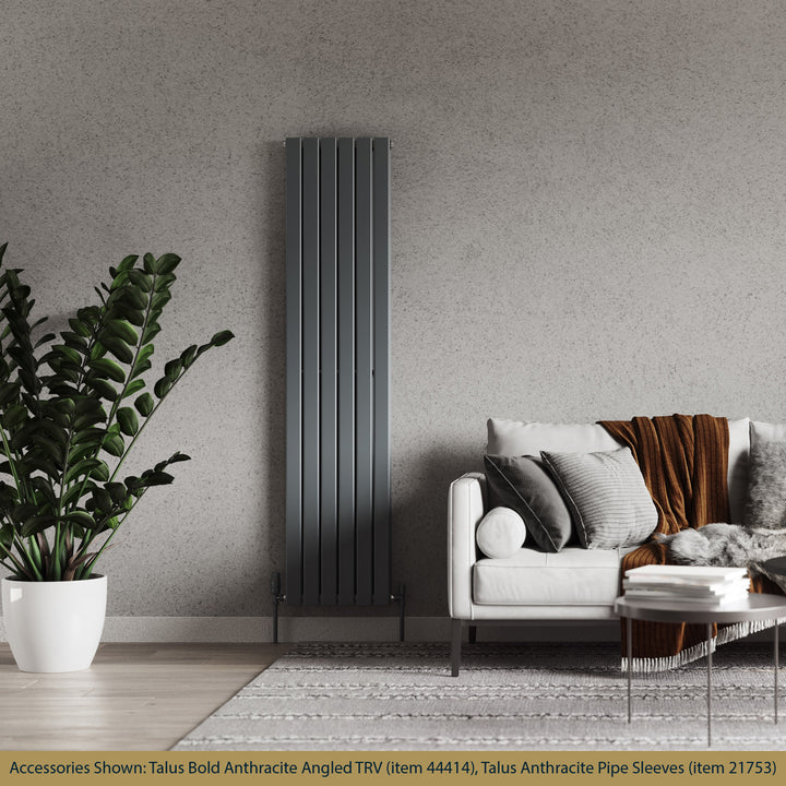 Typhoon - Anthracite Designer Radiator H1800mm x W408mm Double Panel - Feet Included