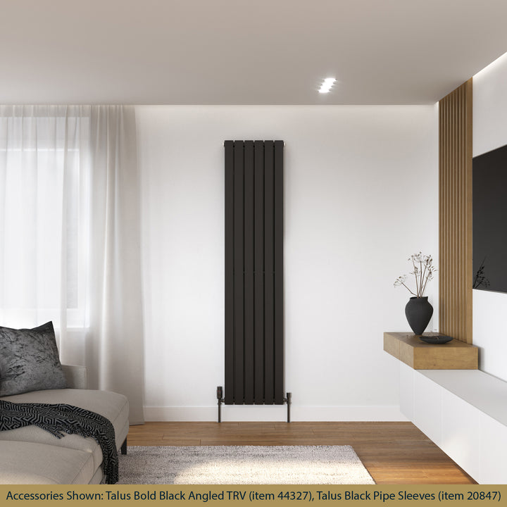 Typhoon - Black Designer Radiator H1800mm x W408mm Double Panel - Feet Included
