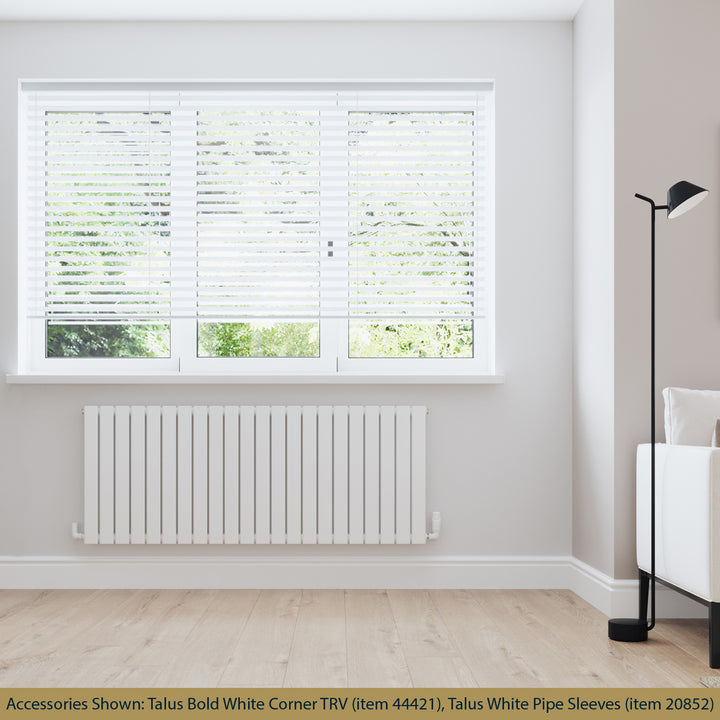 Typhoon - White Designer Radiator H600mm x W1496mm Single Panel - Feet Included