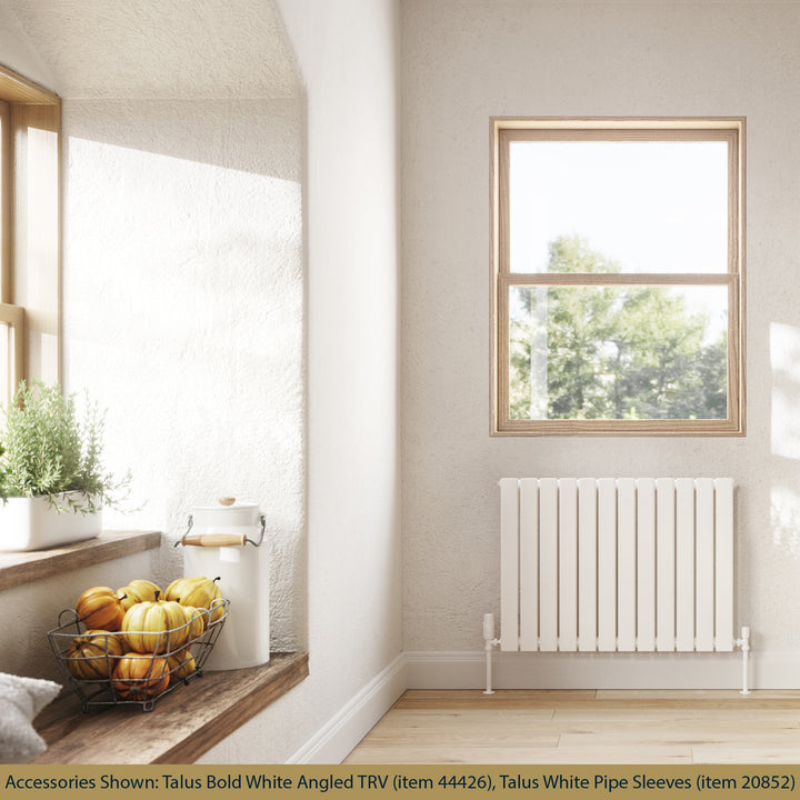 Typhoon - White Designer Radiator H600mm x W816mm Single Panel - Feet Included