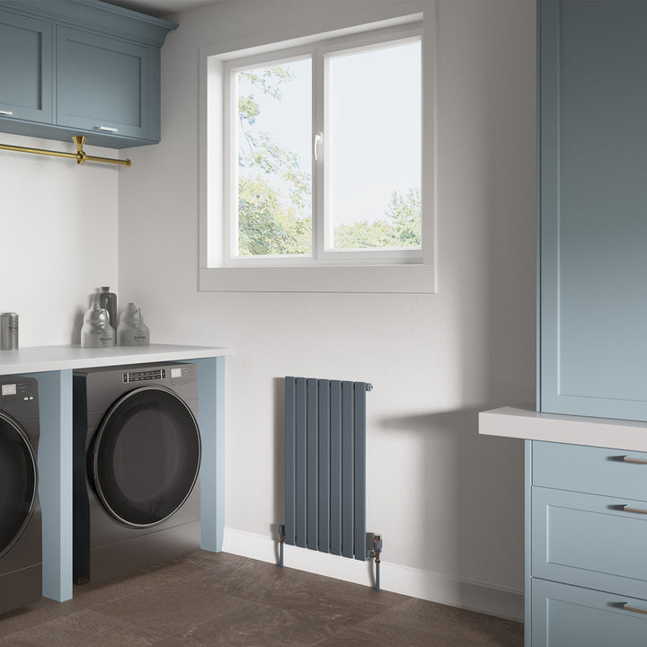 Typhoon - Anthracite Designer Radiator H800mm x W476mm Single Panel - Feet Included