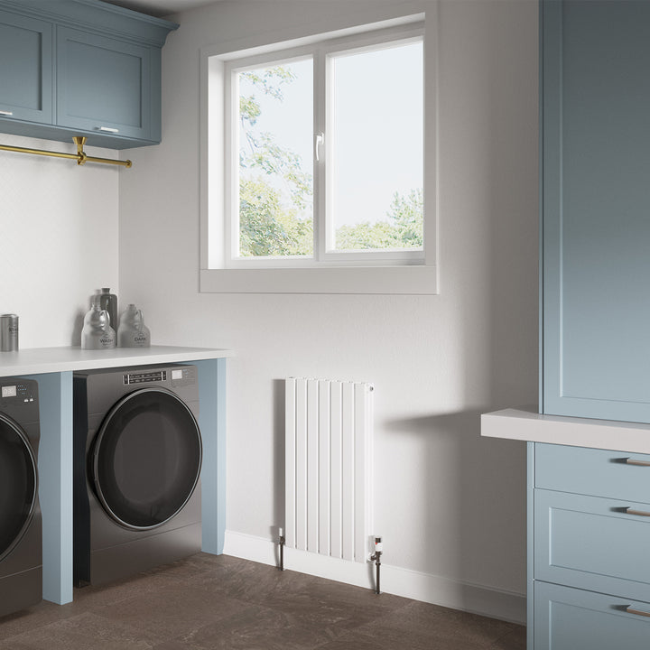 Typhoon - White Designer Radiator H800mm x W476mm Double Panel - Feet Included